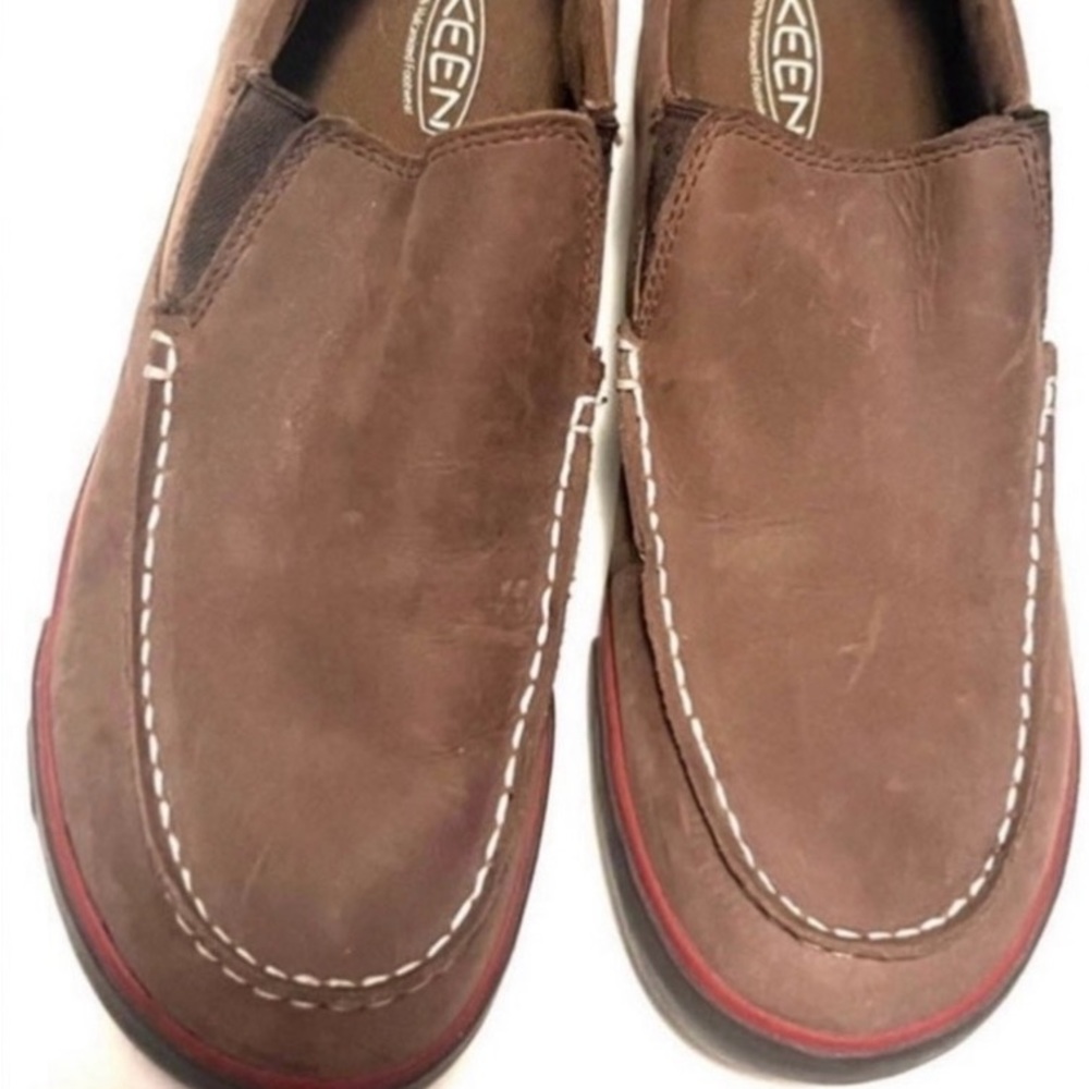Keen Brown Leather Loafers Slip Ons in Size 10